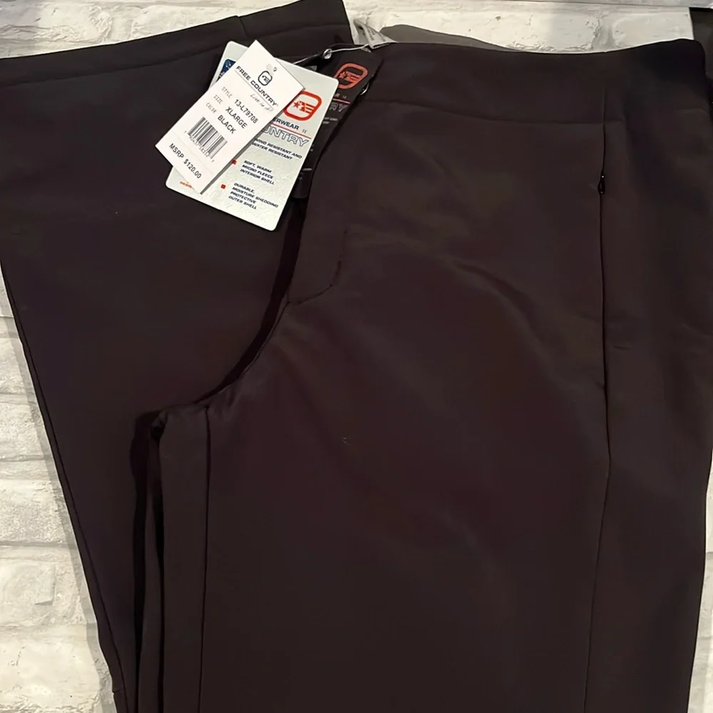 Free Country men’s black XL ski pants pockets insulated adjustable waist snow
